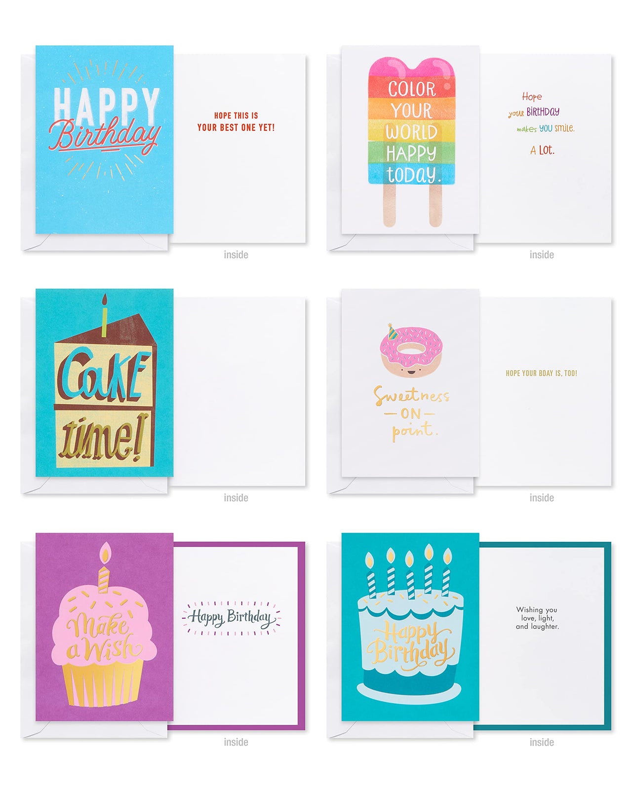 American Greetings Deluxe Birthday Card Assortment, Bright & Cheerful (40-Count)