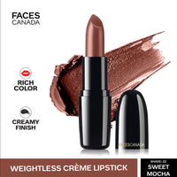 FACESCANADA Weightless Cream Finish Lipstick - Sweet Mocha & Weightless Creme Finish Lipstick - Imperial Plum & Fresh Eyes Kajal 0.35G