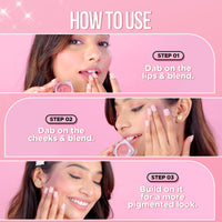 Hilary Rhoda Bloom Mousse Lip N Cheek Tint | Waterproof & Smudge-Proof | 12-Hour Stay | Non-Drying Formula | Mousse Texture | Matte Finish - 5g (Flashy Pink - Shade 03)