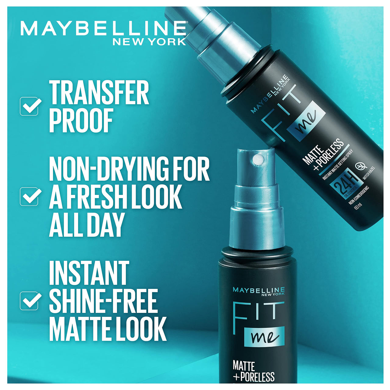 Maybelline New York Fit Me Matte+Poreless Liquid Foundation Medium Coverage For Oily Skin oil, 120 Classic Ivory, 30Ml With Spf Fit Me Matte + Poreless Setting Spray, 60 Ml, Pack Of 1