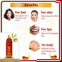 Newish Olive Oil for Hair, Skin & Body Massage | 200ml | Pure & Cold Pressed Olive Oil for Dry Scalp, Frizz Control & Glowing Skin | Non-Sticky Hair Oil for Men & Women