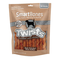 SmartBones Twists Wrapped with Chicken Made with Real Water Buffalo, 30 Count, Rawhide-Free Chews for Dogs, 7.40 Ounce (Pack of 1)