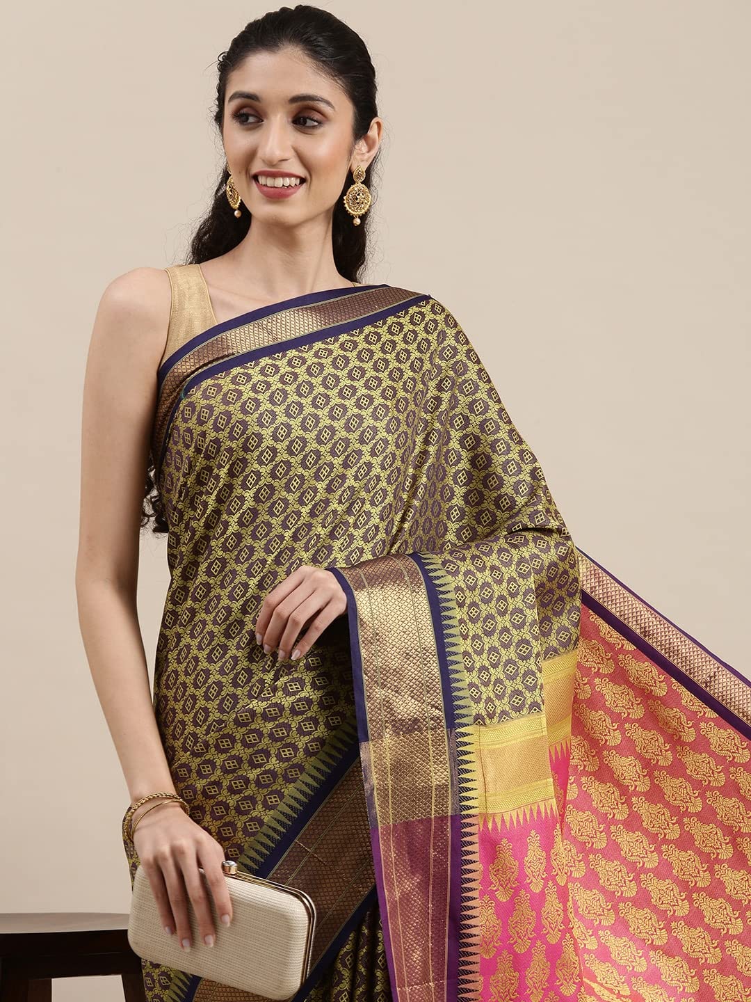 Pandadi Saree Women's  Cotton Silk Saree With Blouse Piece