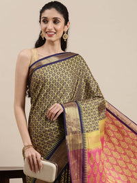 Pandadi Saree Women's  Cotton Silk Saree With Blouse Piece
