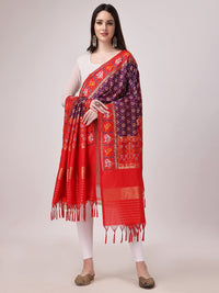 KAPAAHA Women's  Woven Silk Blend Patola Fulwadi Dupatta, Width 45 inch, Length 2.5 meter