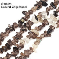 456 PCs Natural Chip Stone Beads, 5-8mm Irregular Multicolor Gemstones Loose Crystal Healing Smoky Quartz Rocks with Hole for Jewelry Making DIY Crafts
