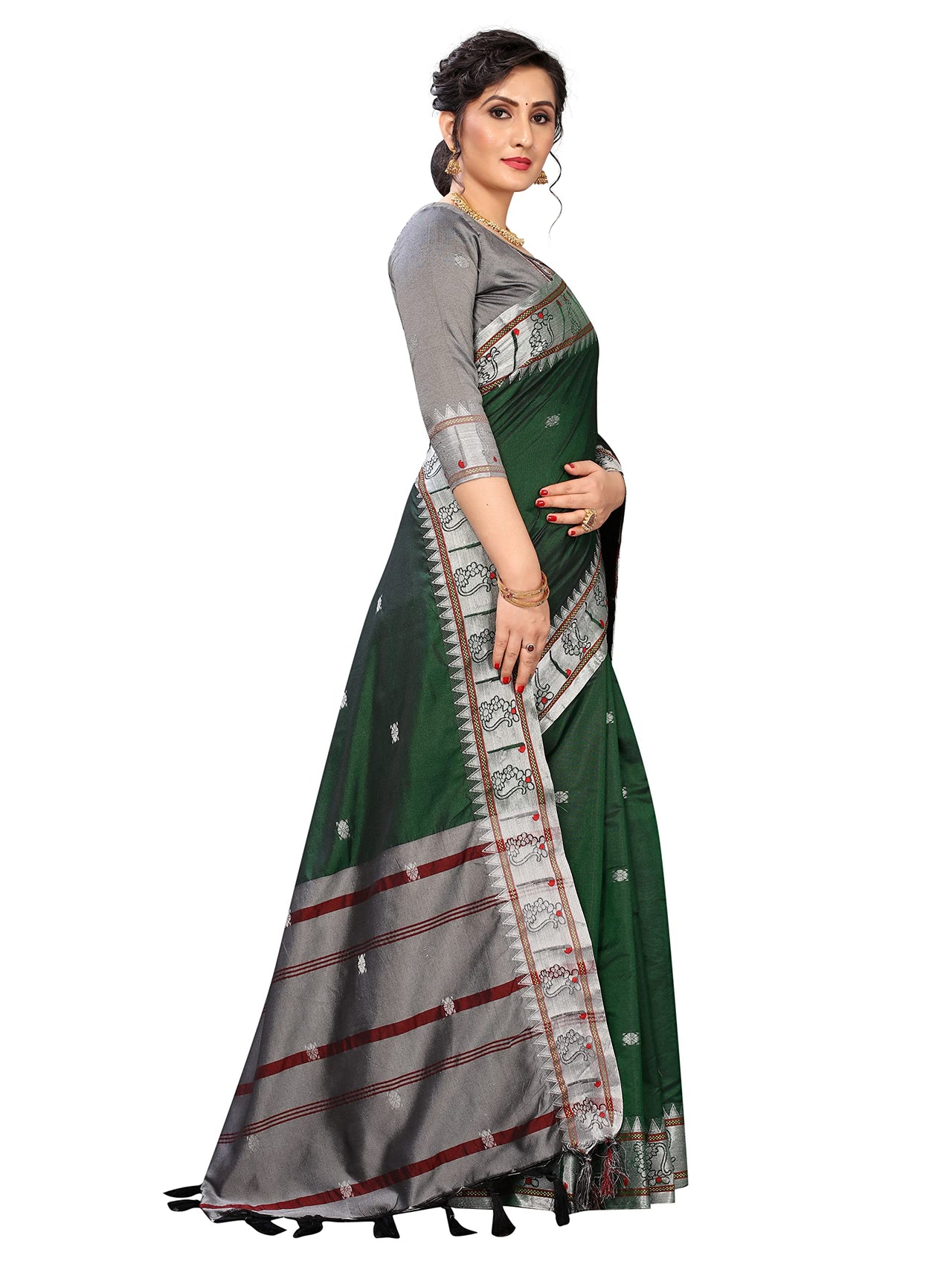 Regolith Designer Sarees for women banarasi silk saree with fancy saree Un-stitched blouse Pieces