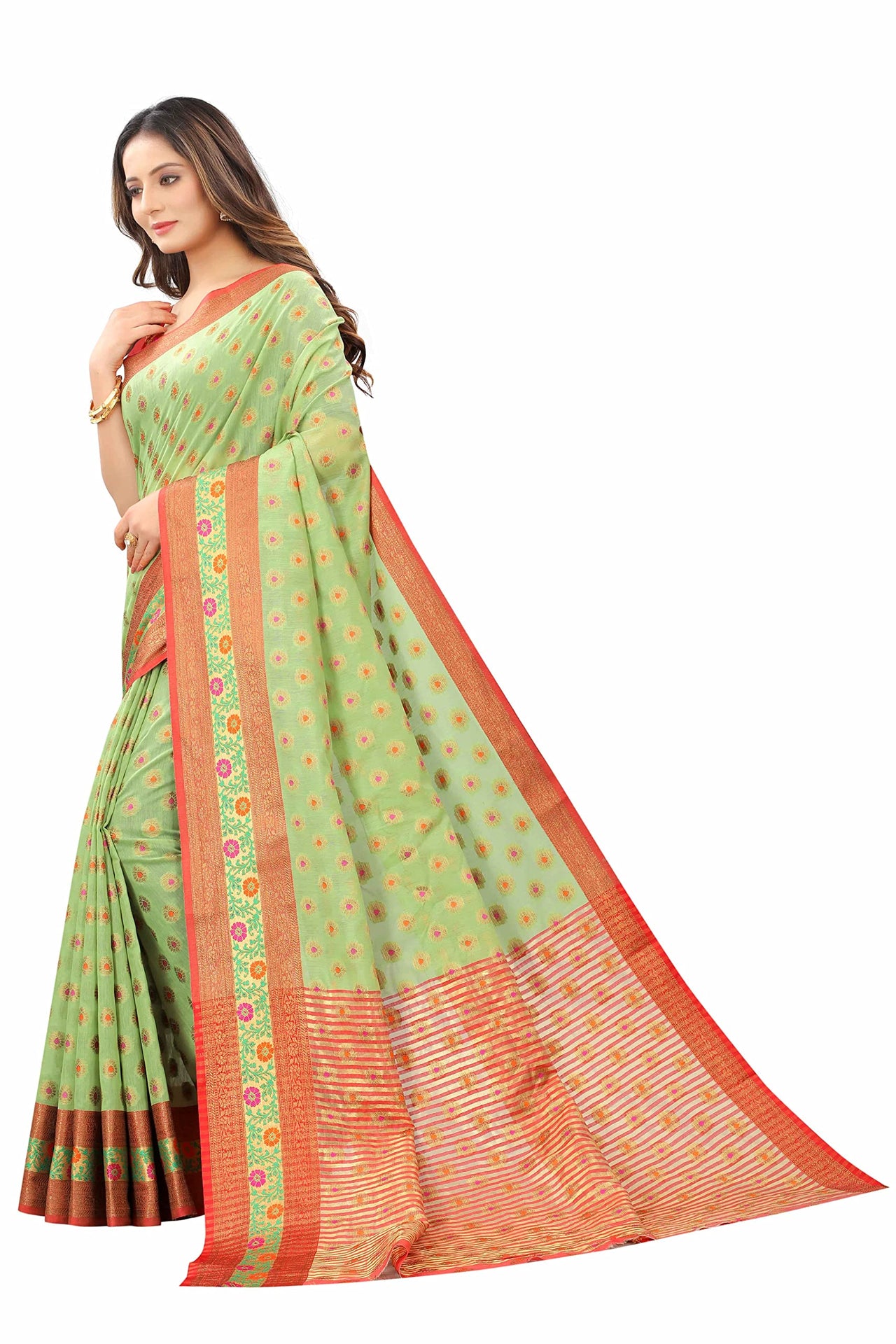 Silk Zone Women's  Cotton Woven Saree