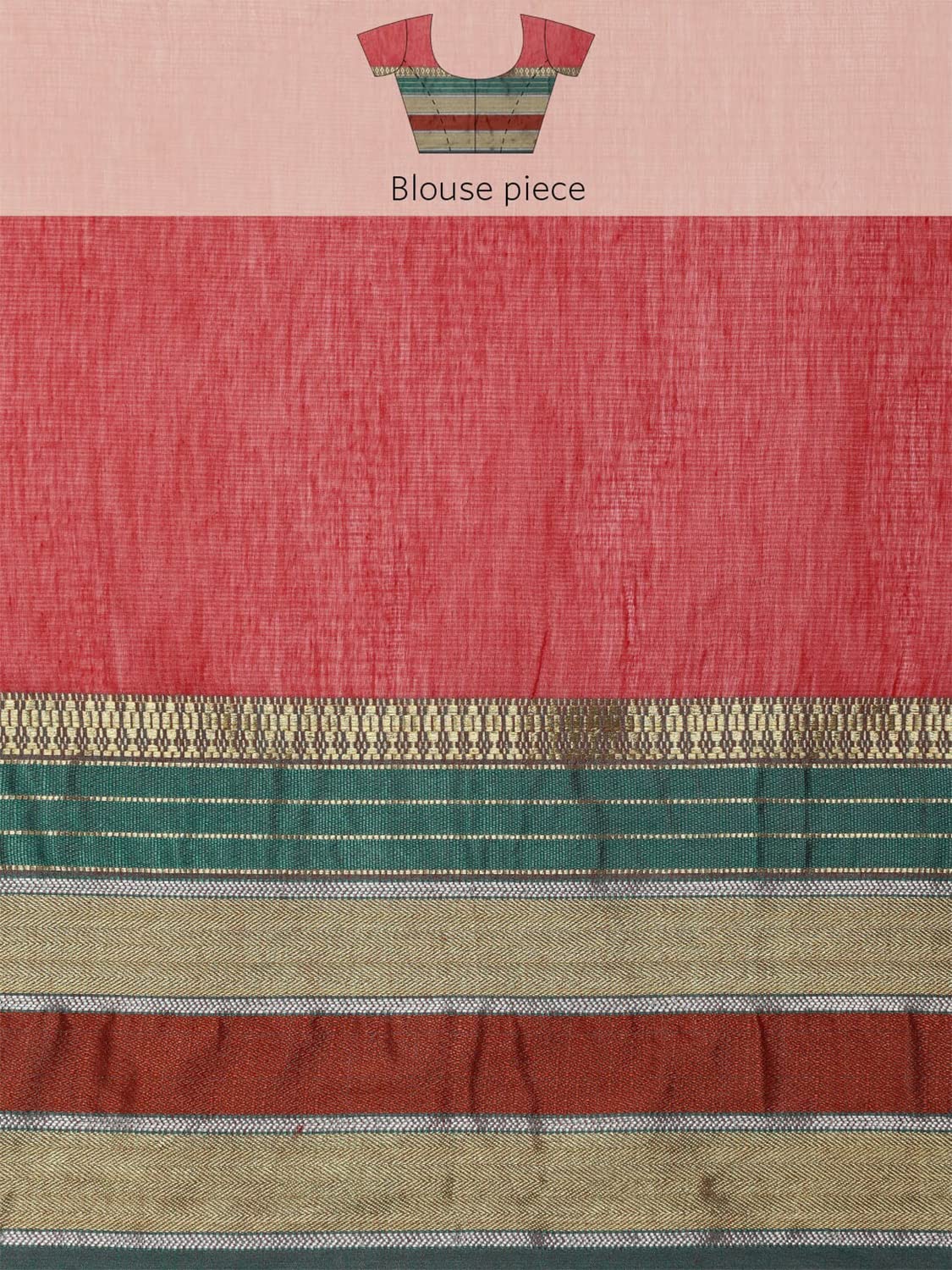 leeza store Women's  Jacquard Dobby Butta Butti Rich Kota Doria Cotton Silk Saree With Blouse Piece Green