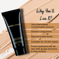 FACESCANADA Weightless Light Coverage Matte Finish Foundation For Oily Skin oil Mini,18Ml,Natural 02,1 Count&Weightless Stay Matte Compact Powder Vitamin E&Shea Butter,Spf 20 Natural 02,9G,Pack Of 1