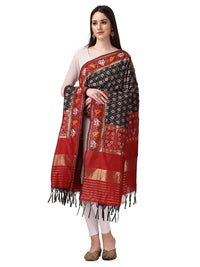 KAPAAHA Women's  Woven Silk Blend Patola Fulwadi Dupatta, Width 45 inch, Length 2.5 meter