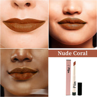 Pijn Luxe Comfy Matt Lipstick Nude Coral | 12HR Long-Lasting, Smudge-Proof & Waterproof | Lightweight, Smooth Matte Finish With Vitamin E & Lip Repair | Lipstick for Women