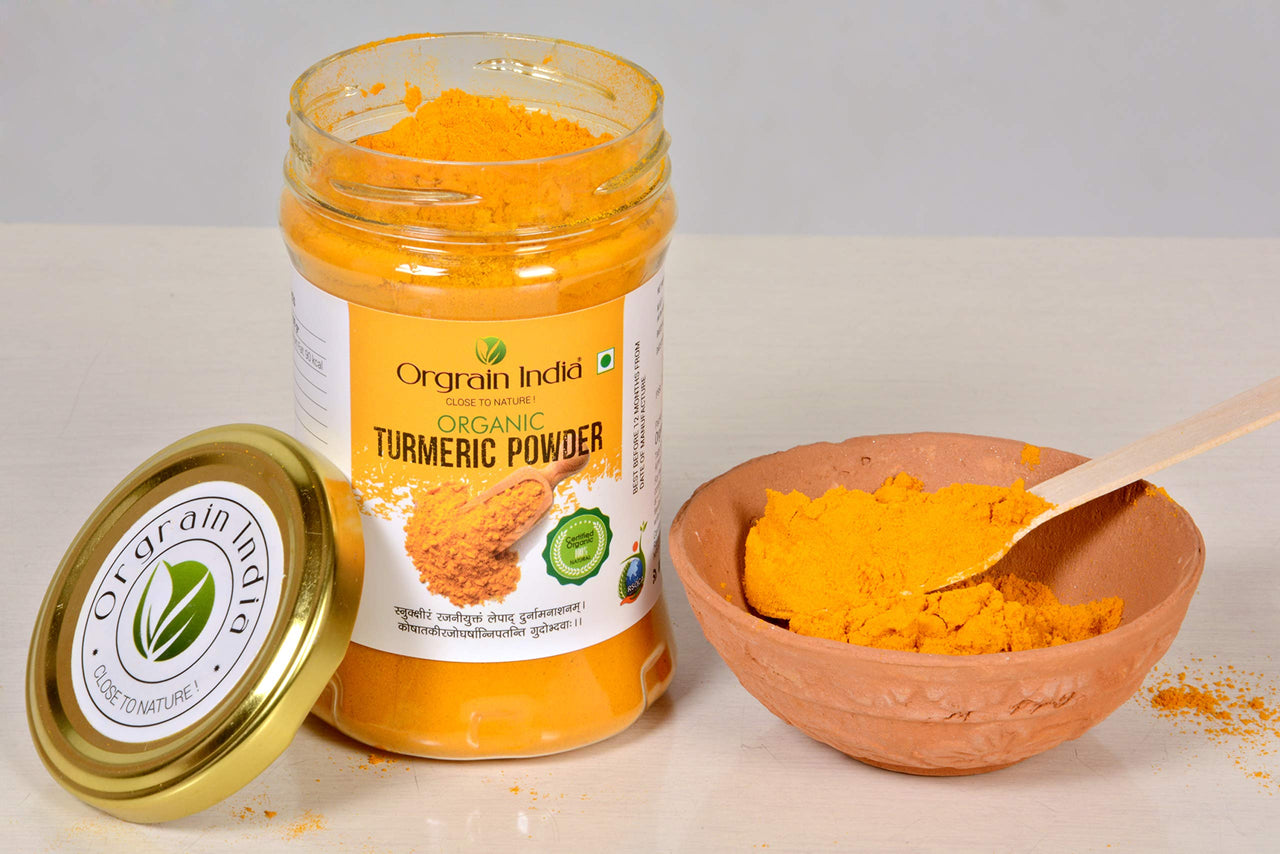Orgrain India Organic Turmeric Powder 450g (Pack of 3 * 150g) with high Curcumin Content | Immunity Booster | Company-Owned Farmlands | Freshly Ground Haldi Powder | Lab Tested |
