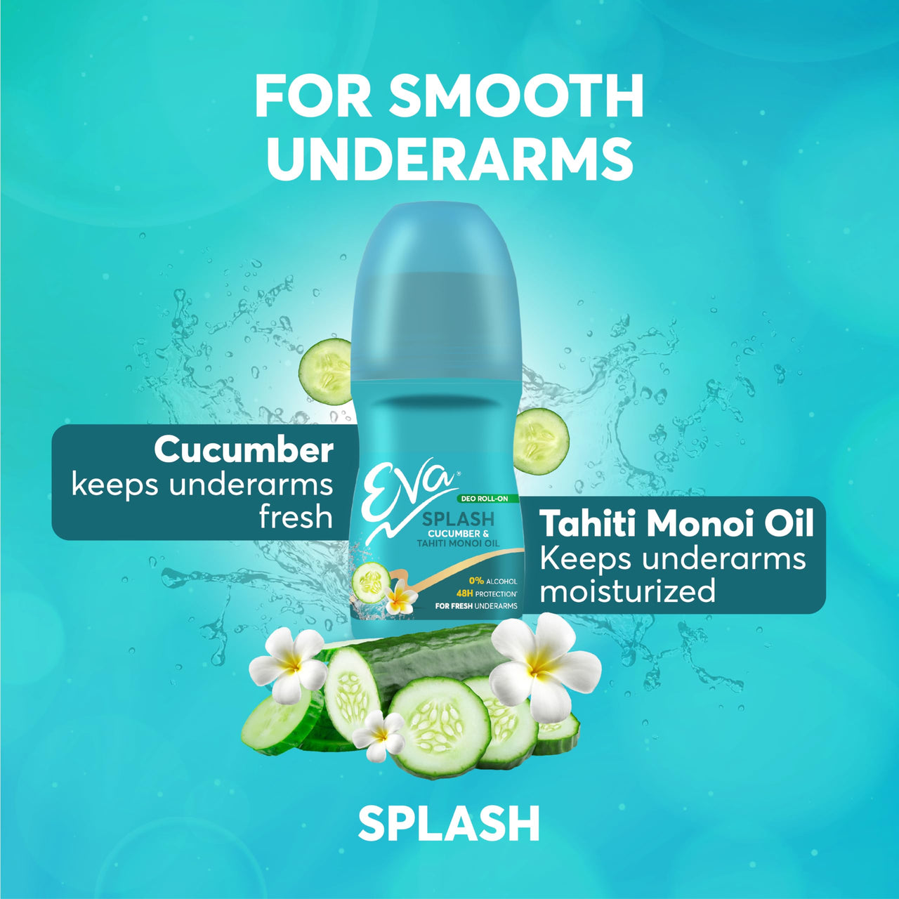 Eva Underarm Roll on Deodorant | For Bright, Fresh & Smooth Underarms| with Wild Berries, Aloe & Cucumber flavor | Alcohol & Aluminium Free | For Women (25ml. pack of 3)