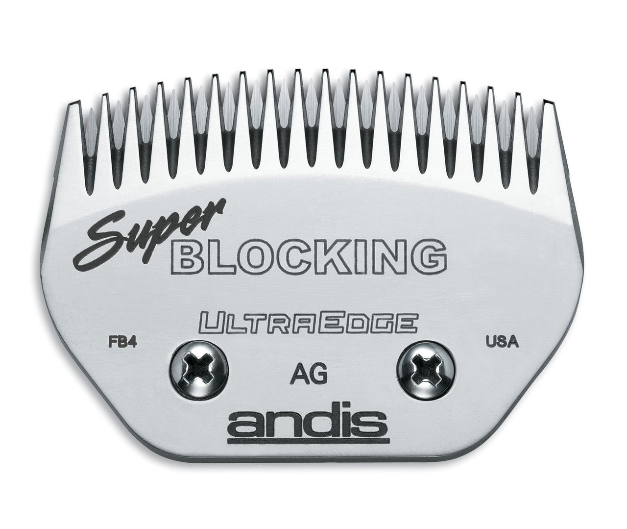 Andis 64340 Carbon-Infused Steel UltraEdge Super Blocking Large Animal Clipper Blade, Blocking, Stainless Steel