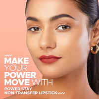 Hilary Rhoda Power Stay NonTransfer Lipstick | Matte Finish | Infused with Vitamin E & Shea Butter | Lightweight & Highly Pigmented | Glides Easily & Smudge-Proof |3.2g (Orange Candy - Shade 10)