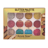 Seven Seas Glitter Eyeshadow Palette Shimmery Finish for Eye Makeup | Long Lasting | Highly Pigmented For Smokey Eye Palette (Skin)