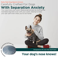 Molly Mutt Water-Resistant Dog Bed Liner, Nylon Bed Liner For Dogs, Easy To Clean, Gray, Round, 36”x36”x4.75” 36