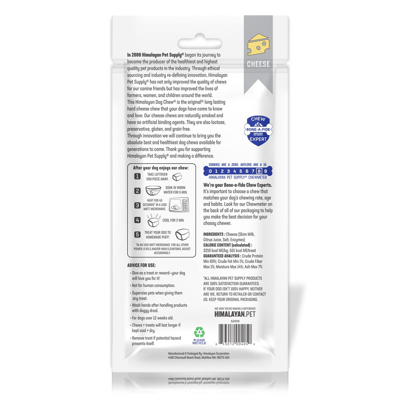 Himalayan Pet Supply Cheese Chews|Long Lasting, Stain Free, Protein Rich, Low Odor|100% Natural, Healthy & Safe|No Lactose, Gluten Or Grains|for Dogs 55 Lbs&Brown,X-Large(521015),5.3 Ounce (Pack of 1)