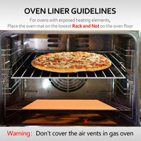 5 Pack Oven Liners for Bottom of Oven, 16x24 inch Thick Heavy Duty Non Stick Teflon Oven Mats, BPA and PFOA Free Reusable Oven Liners for Bottom of Electric Oven Copper 5 Pack