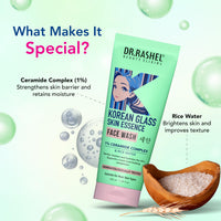 Dr.Rashel, Korean glass skin essence facewash||Rice Water and 1% Ceramide Complex - 100ml