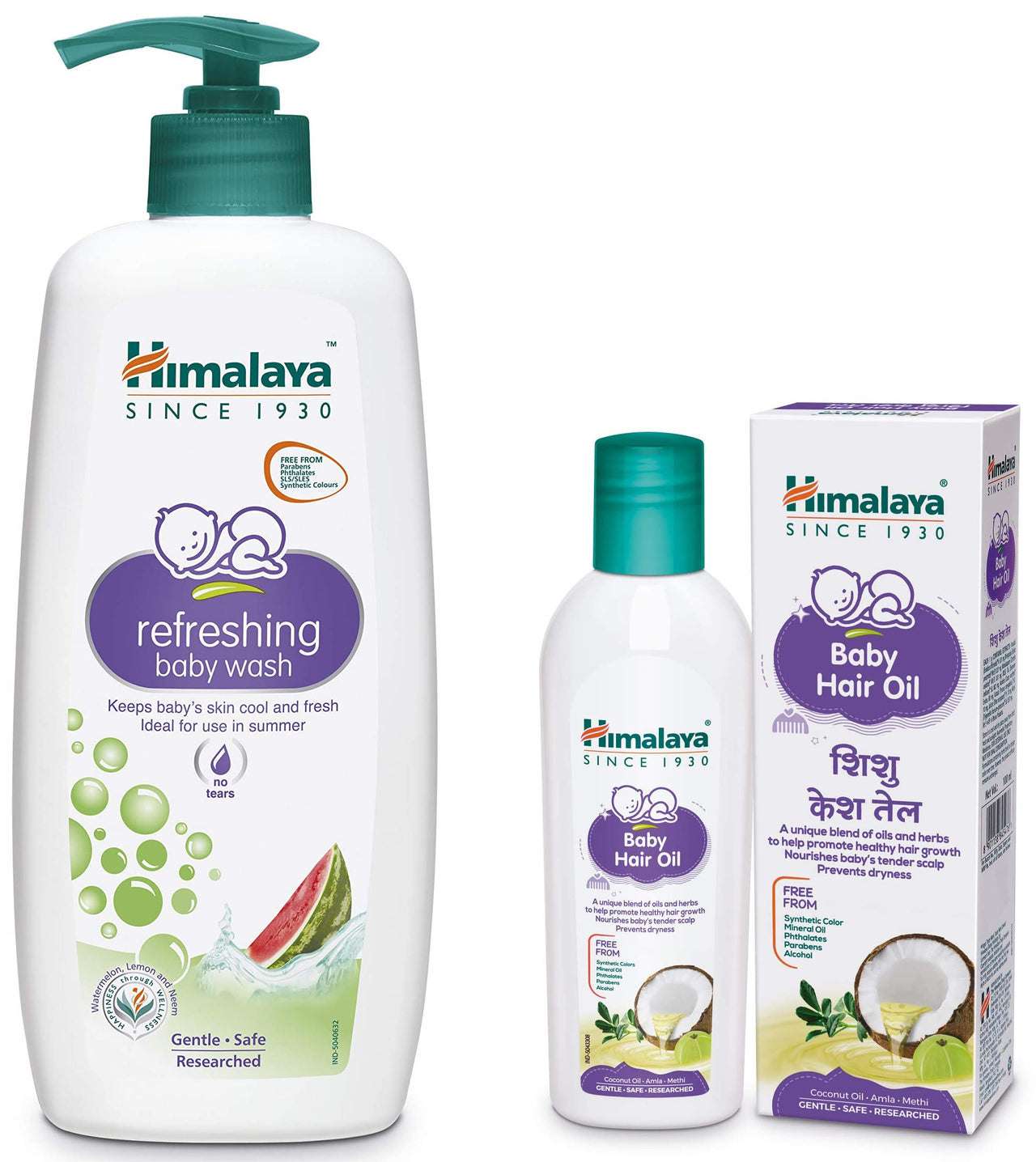 Himalaya Refreshing Baby Wash 400 ml & Himalaya Baby Hair Oil 100 ml