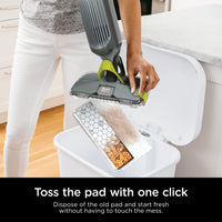 Shark VACMOP Pro Cordless Hard Floor Vacuum Mop with On-Demand Spray and Headlights, includes 4 Disposable VACMOP Pads and a 12oz VACMOP solution, Charcoal Gray, VM252