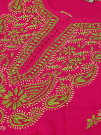 Ada Women's  Straight Cotton Kurti Lucknowi Handmade Chikankari Tunic Kurta