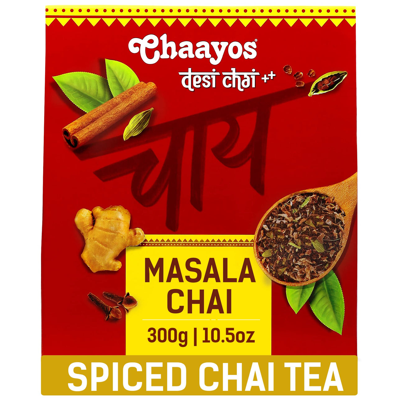 Chaayos Masala Tea - Premium Chai Patti with 100% Natural Spices - 300g [150 Cups] | Masala Chai Patti | Chai Masala | Assam Tea