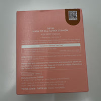 TIRTIR Mask All-Cover Cushion Foundation | Full coverage, Skin fit, Satin Glow Finish | Korean Cushion Foundation #43N DEEP COCOA | 18g