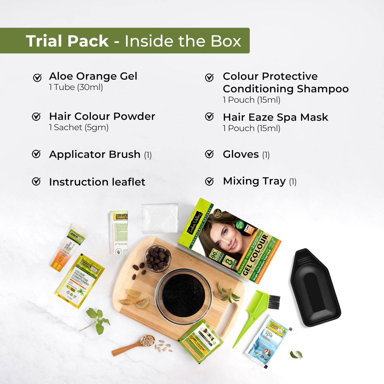 INDUS VALLEY Damage Free Natural Gel Hair Colour for Women | Ammonia & PPD Free Organic Hair Colour with 100% Grey Coverage, Long Lasting Hair Color Trial Pack | Medium Brown (Pack of 2)