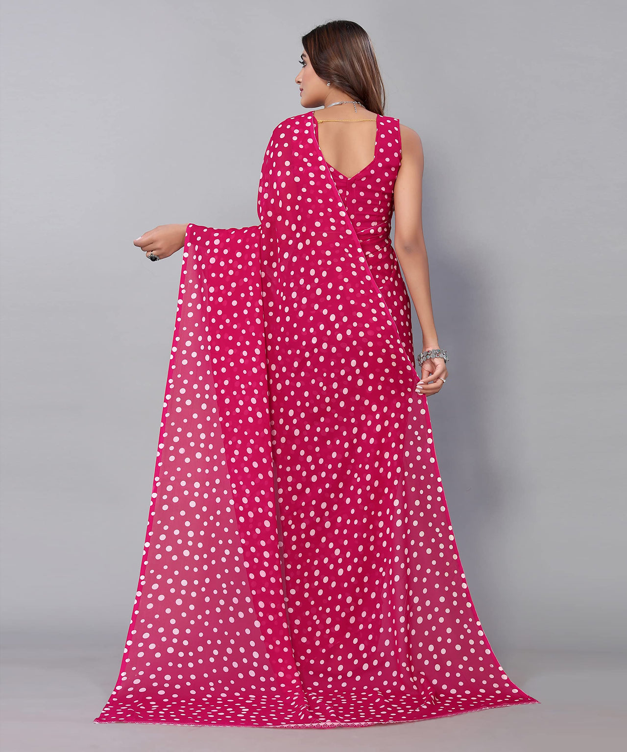 Yashika Women's  Georgette Printed Saree With Blouse Piece