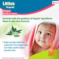 Little's Organix Diaper Rash Cream (50 g - Tube with Monocarton), with Organic Ingredients (Aloe Vera and Neem extract),White
