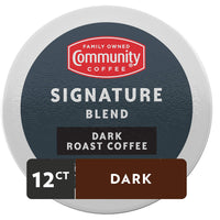 Community Coffee Signature Blend 12 Count Coffee Pods, Dark Roast, Compatible with Keurig 2.0 K-Cup Brewers, 12 Count (Pack of 1)
