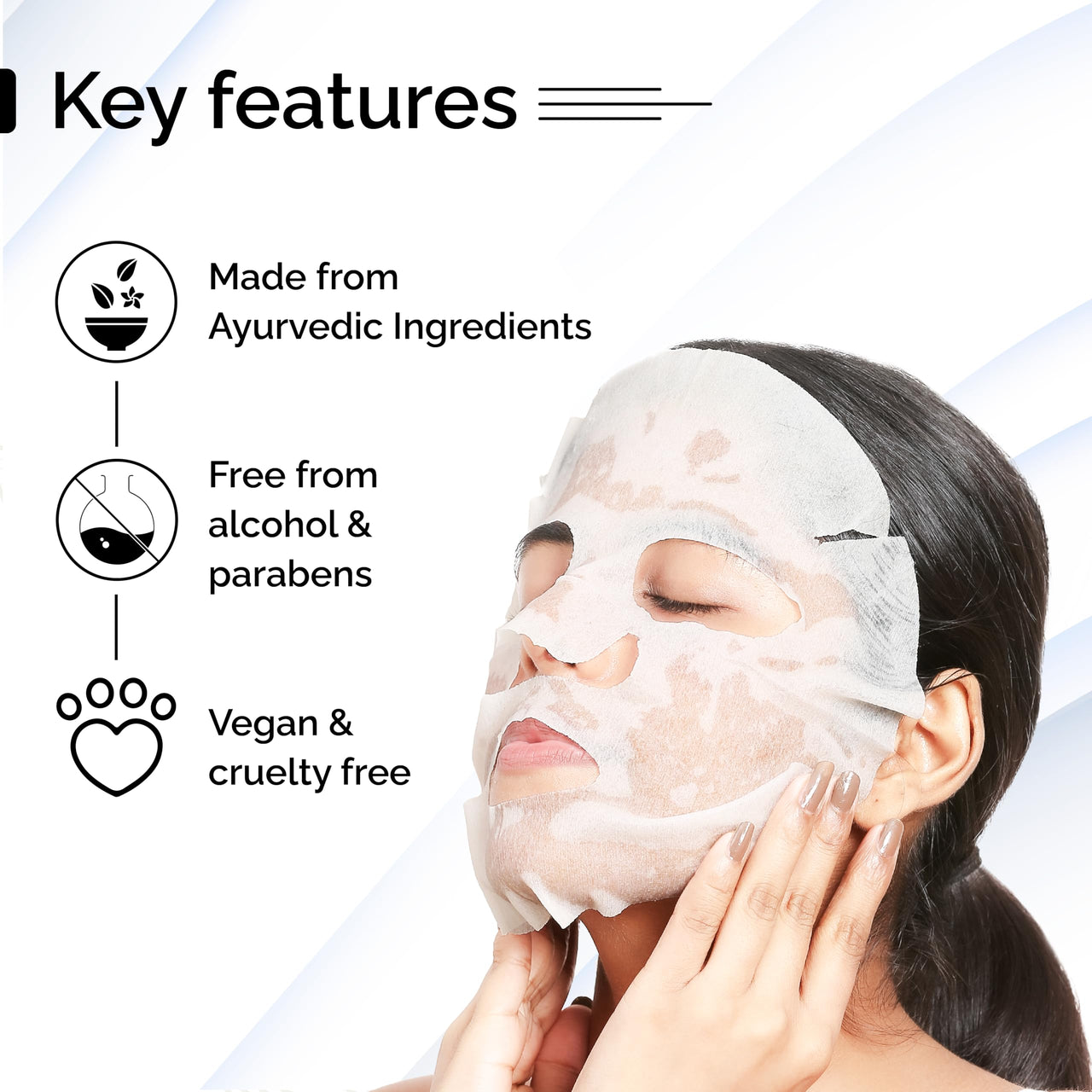PYOURA Skin Clarifying Face Sheet Mask Combo, Skin-Refreshing & Revitalizing Neem, Turmeric & Amla, Natural, Vegan & Cruelty-Free, For All Skin Types, 3 Masks, Each 23g