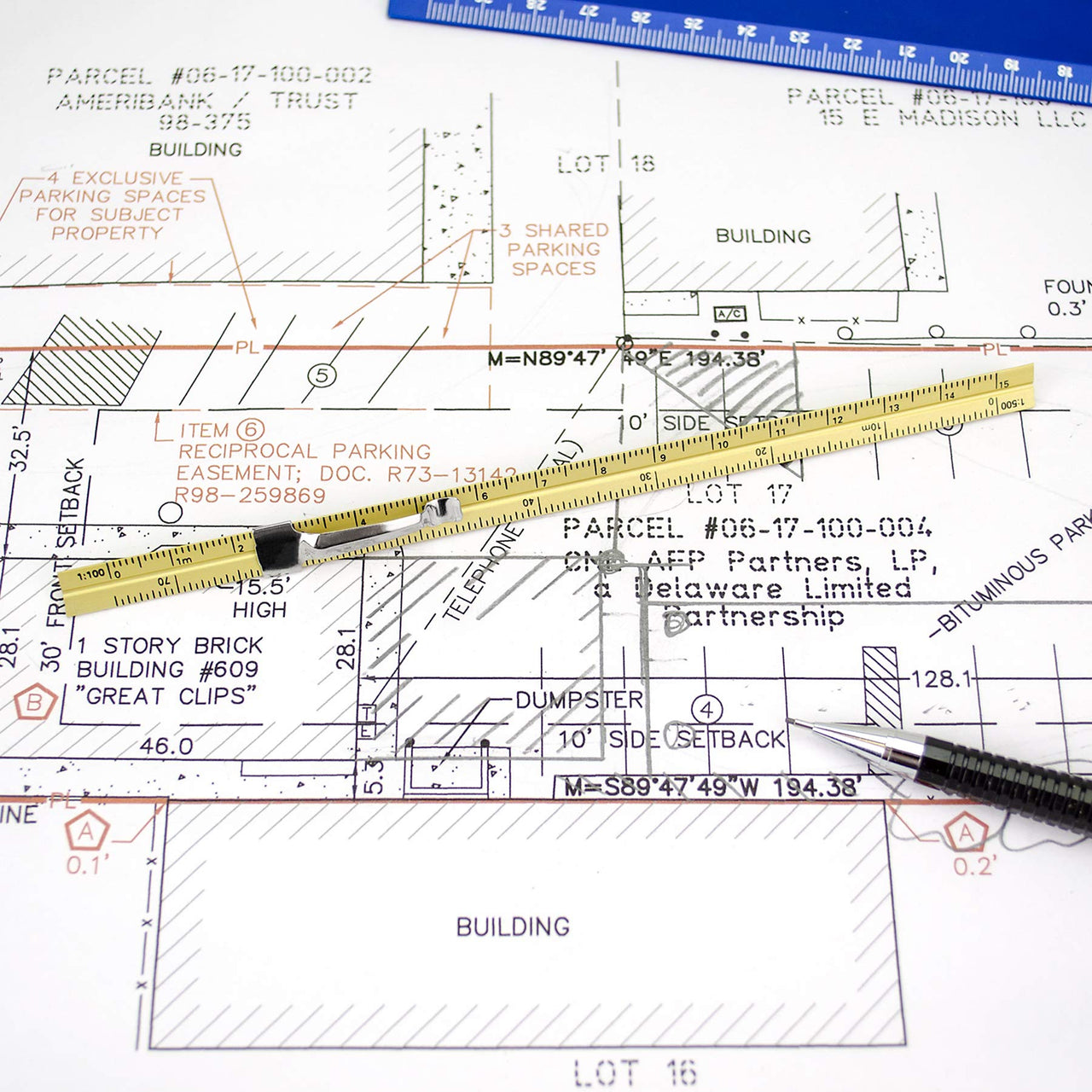 Alumicolor 3611-5 Aluminum Combination Pocket Scale With Clip, 6IN, Blue 6 Inch Combination With Clip