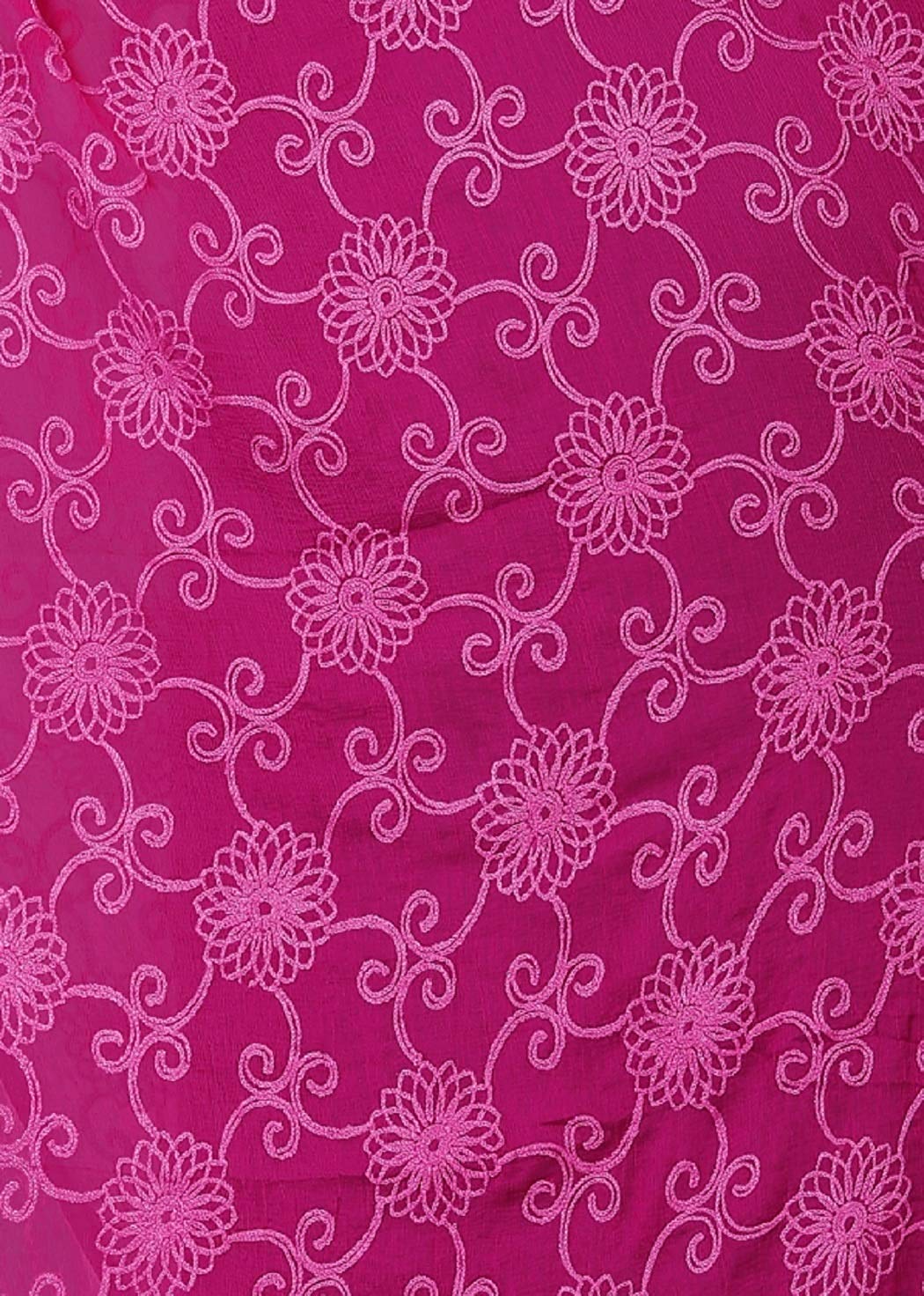 AKSHAR LLC Women's  Designer Pure Chiffon Dupatta with Pure Cotton Thread Embroidery Work