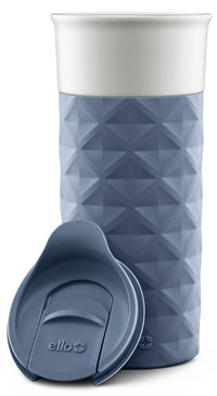 Ello Ogden Ceramic Travel Mug with Friction-Fit Lid Evening Blue Diamonds