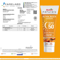 Multani Naturals Sunscreen Lotion SPF 50++ | Broad Spectrum UVA/UVB | Blue Light Protect | No White Cast | Water Resistant, Ultra Light & Non Sticky | For Oily, Dry & Sensitive Skin | For Women & Men | Free From Paraben, Mineral Oil & Sulphate |100ml