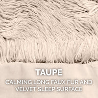 Furhaven Waterproof Throw Blanket for Dogs & Indoor Cats, Washable - Shaggy Plush Calming Long Faux Fur & Velvet Dog Blanket - Taupe, Medium Blanket - Long Faux Fur (Taupe) 40.0