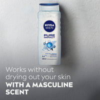 NIVEA MEN Pure Impact Shower Gel, 500ml, (Hair, Face & Body Wash) (Pack of 3)