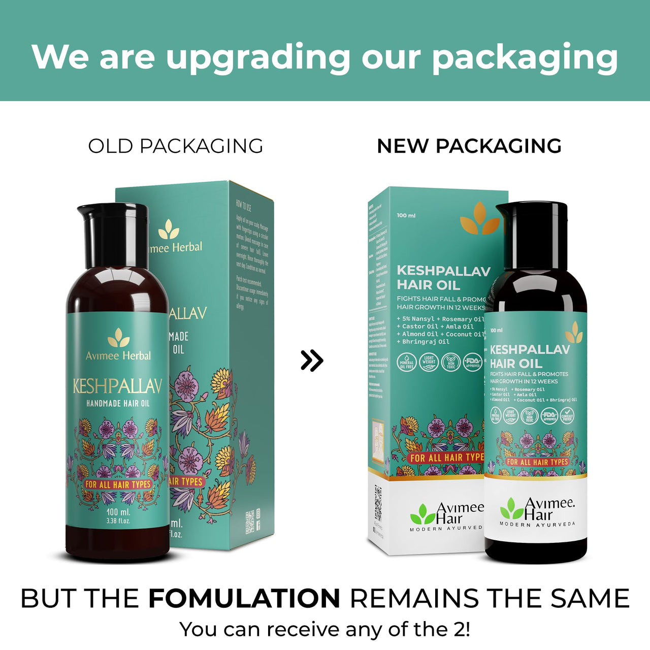 Avimee Herbal Hair Fall Kit | For Hair Growth and Nourishment | Keshpallav Hair Oil (100ml), Shakuntala Hair Cleanser (200ml) and Hairtone PV1 Scalp Spray (100ml) | Hair Care Combo