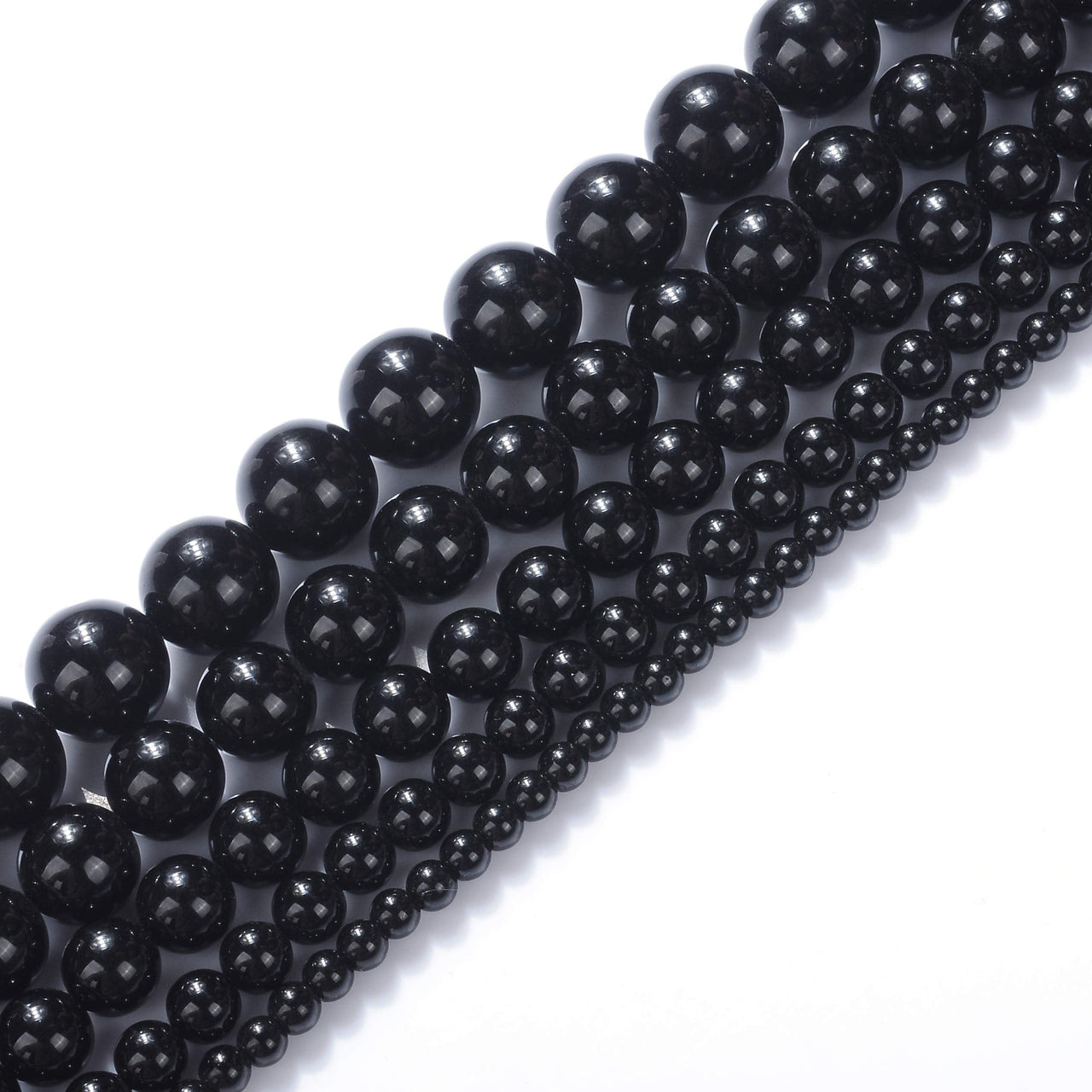 Natural Stone Beads 4mm Black Onyx Agate Gemstone Round Loose Beads Crystal Energy Stone Healing Power for Jewelry Making DIY,1 Strand 15"