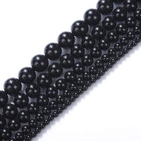 Natural Stone Beads 8mm Black Onyx Agate Gemstone Round Loose Beads Crystal Energy Stone Healing Power for Jewelry Making DIY,1 Strand 15