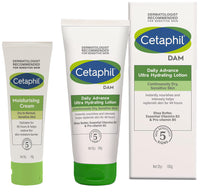 Cetaphil Daily Advance Ultra Hydrating Lotion for Dry/Sensitive Skin, Long Lasting Moisturizer for Face & Body, Multi, 100 g & Cetaphil Moisturising Cream for Face & Body, Dry to very dry skin, 80 gm