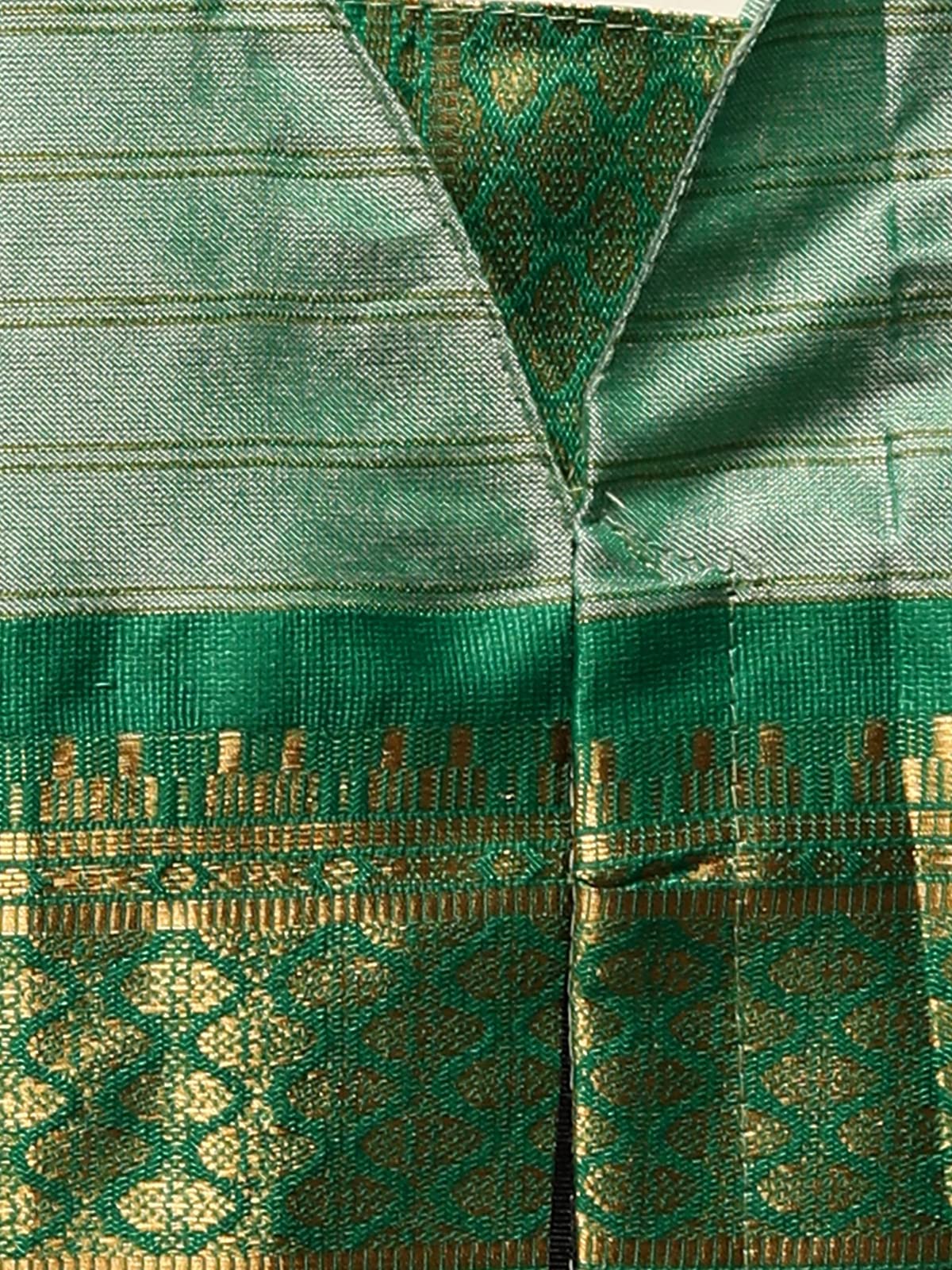 Satrani Women's Poly Silk Woven Saree With Unstitched Blouse Piece