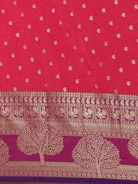 Pandadi Saree Women's  Banarasi Silk Saree With Unstitched Blouse Piece