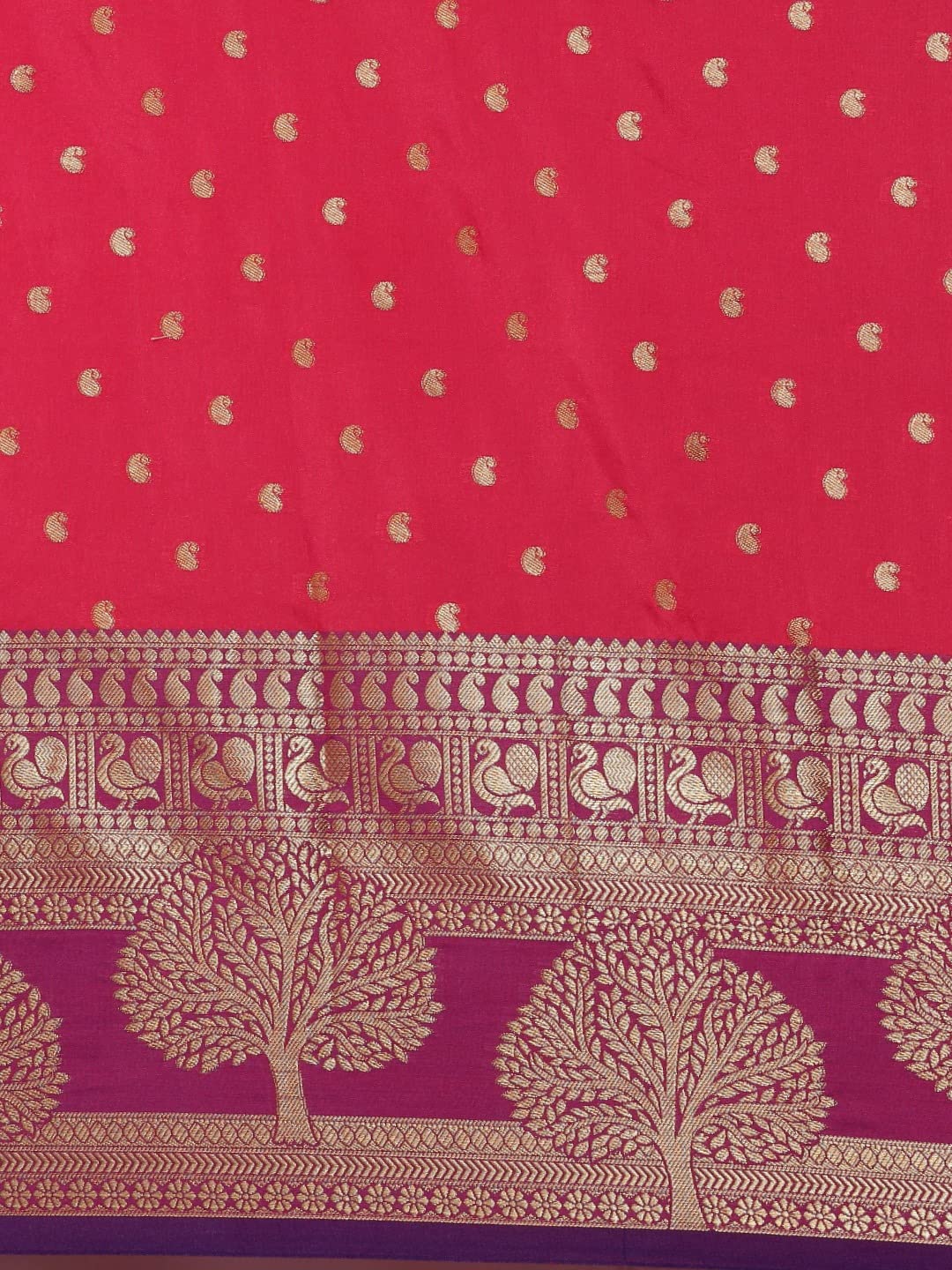 Pandadi Saree Women's  Banarasi Silk Saree With Unstitched Blouse Piece