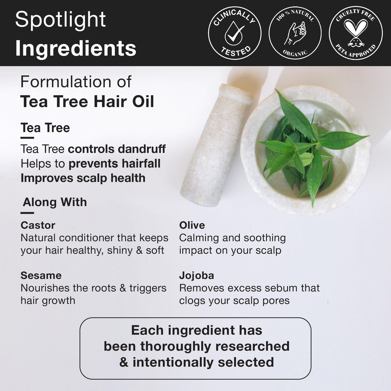 Soulflower Tea Tree Scalp and Anti Dandruff Hair Oil, 120ml