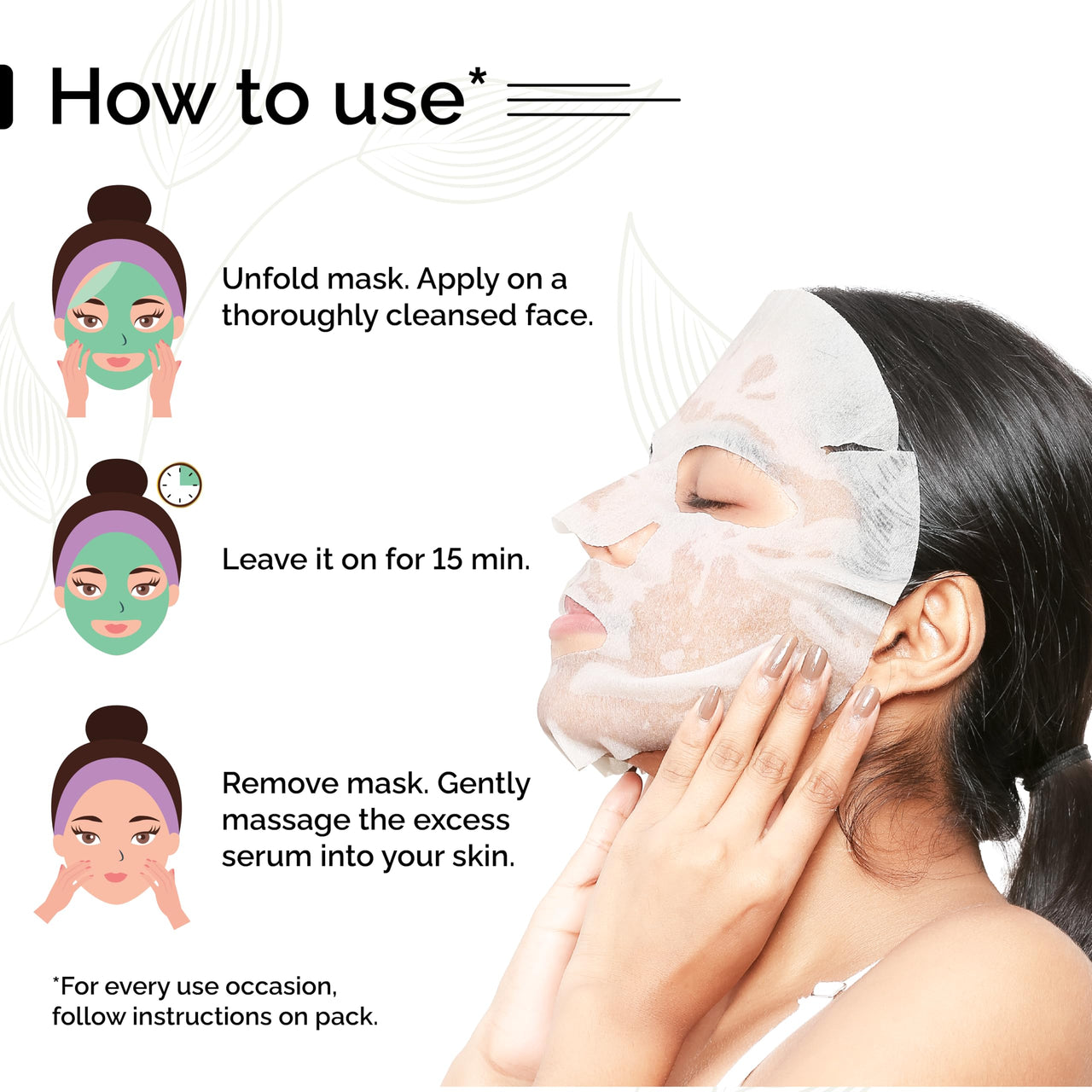PYOURA Tulsi Healing Face Sheet Mask | Tulsi Extract, Refreshes Skin, Helps manage Fine Lines, Alcohol & Paraben-Free, For All Skin Types, Vegan & Cruelty-Free | Pack of 2, Each 23g
